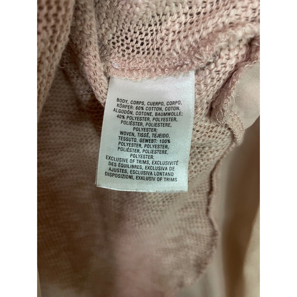 Deletta Anthropologie Pink Mixed Media Chiffon Hem Knit Sweater Top Size M - Picture 5 of 8